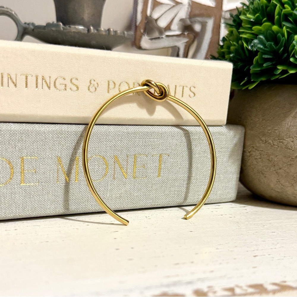 Shashi Gold Knot Bangle Bracelet - Picture 2 of 12